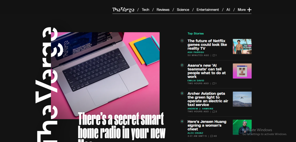 The Verge Blog Website