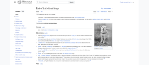 Wikipedia’s List of Individual Dogs